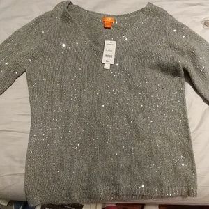 XLG Gray sequin sweater